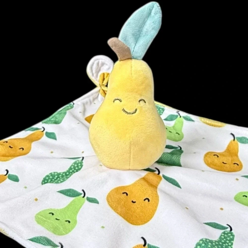 Mary Meyer Sweet Pear Fruit Soothie Lovey Security Blanket‎ 10 x 10 Yellow Lovie